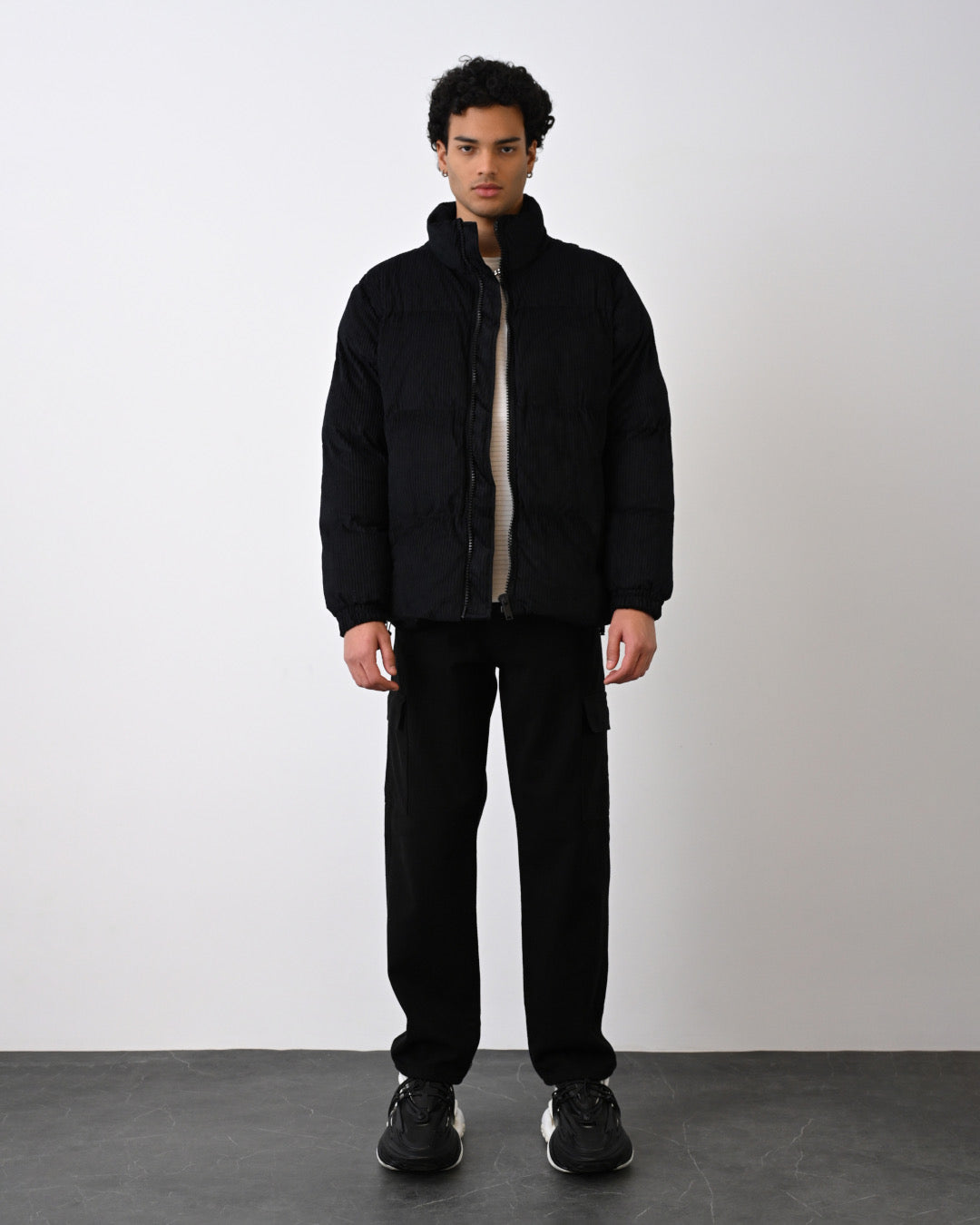 Cord Jacke für Herren - Schwarz