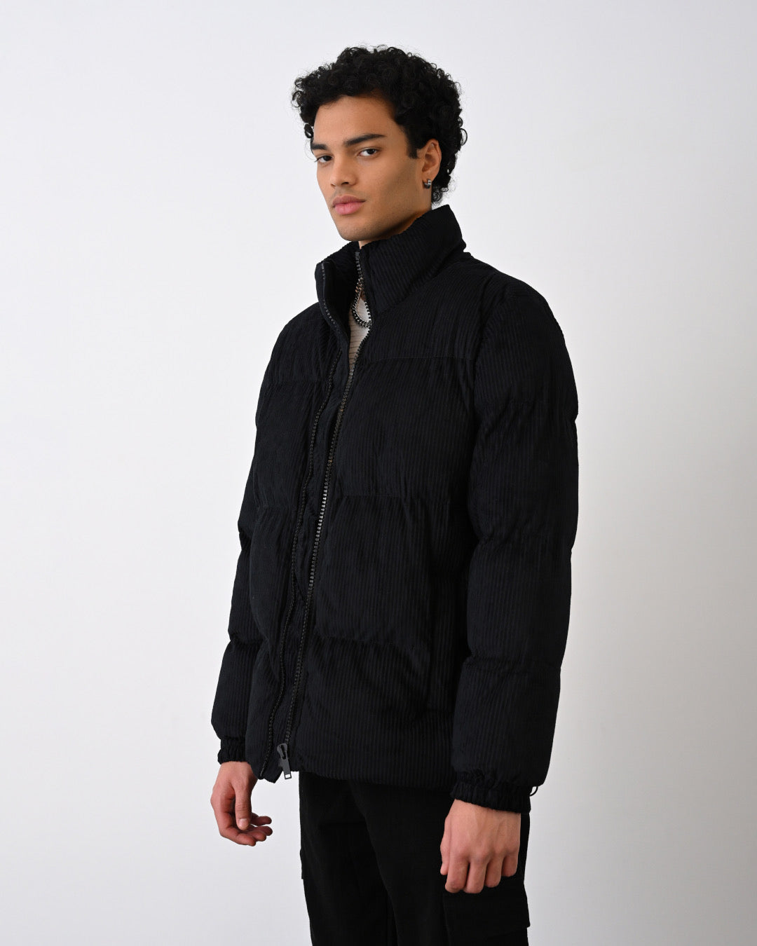 Cord Jacke für Herren - Schwarz streetwear