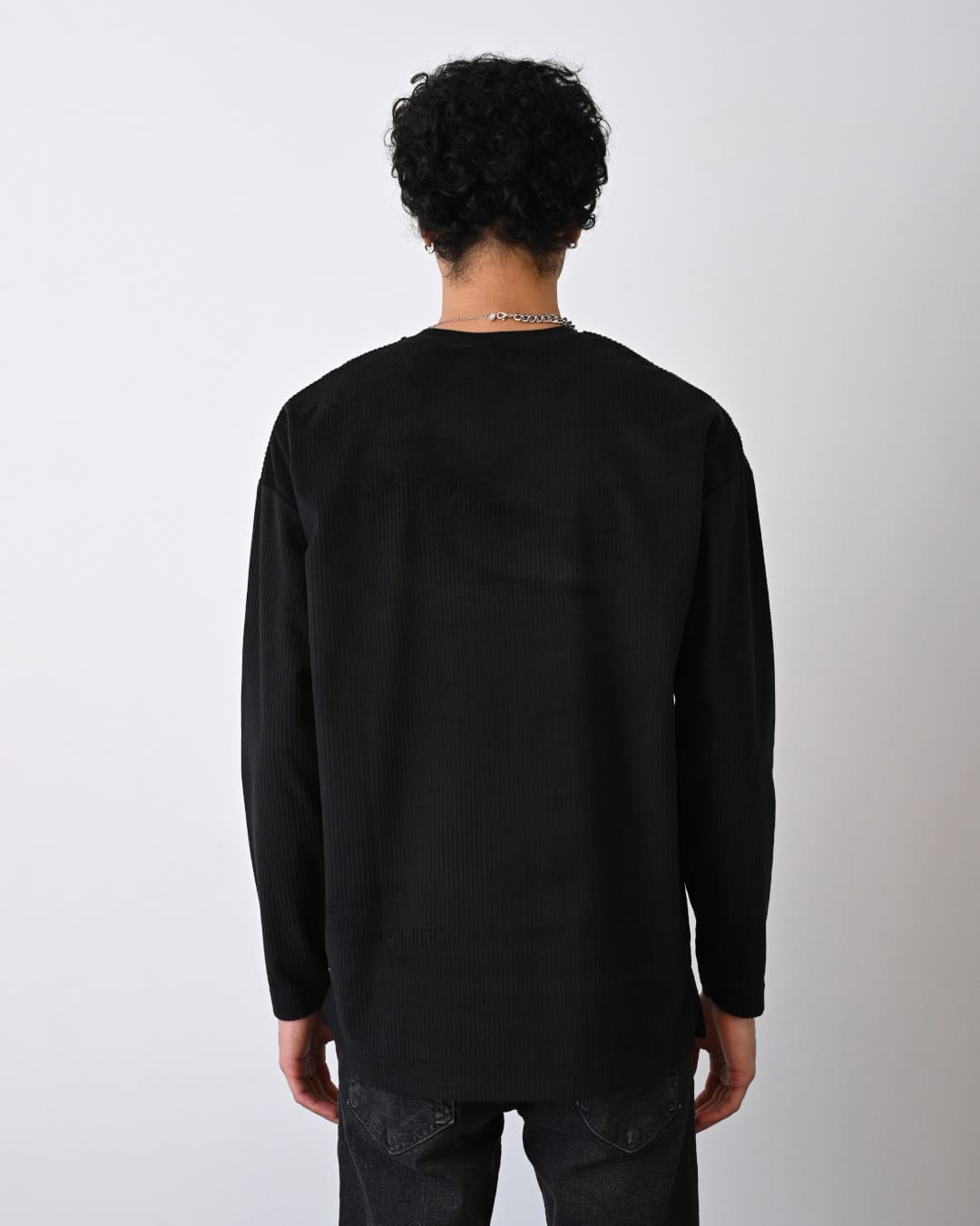 Cord Langarmshirt Freedom für Herren- Schwarz 3