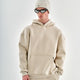 Oversize Hoodie mit Knopfdetail - Beige