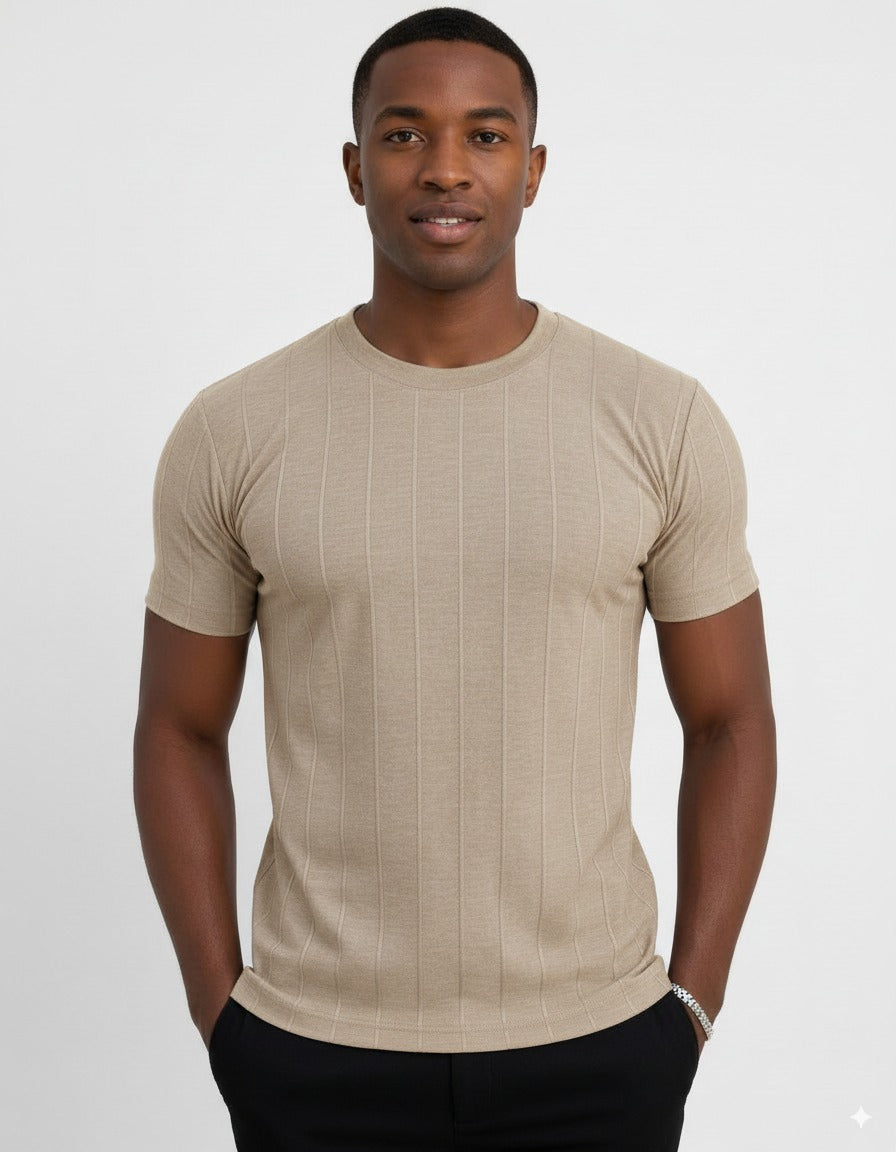 Gestreiftes T-Shirt - Braun