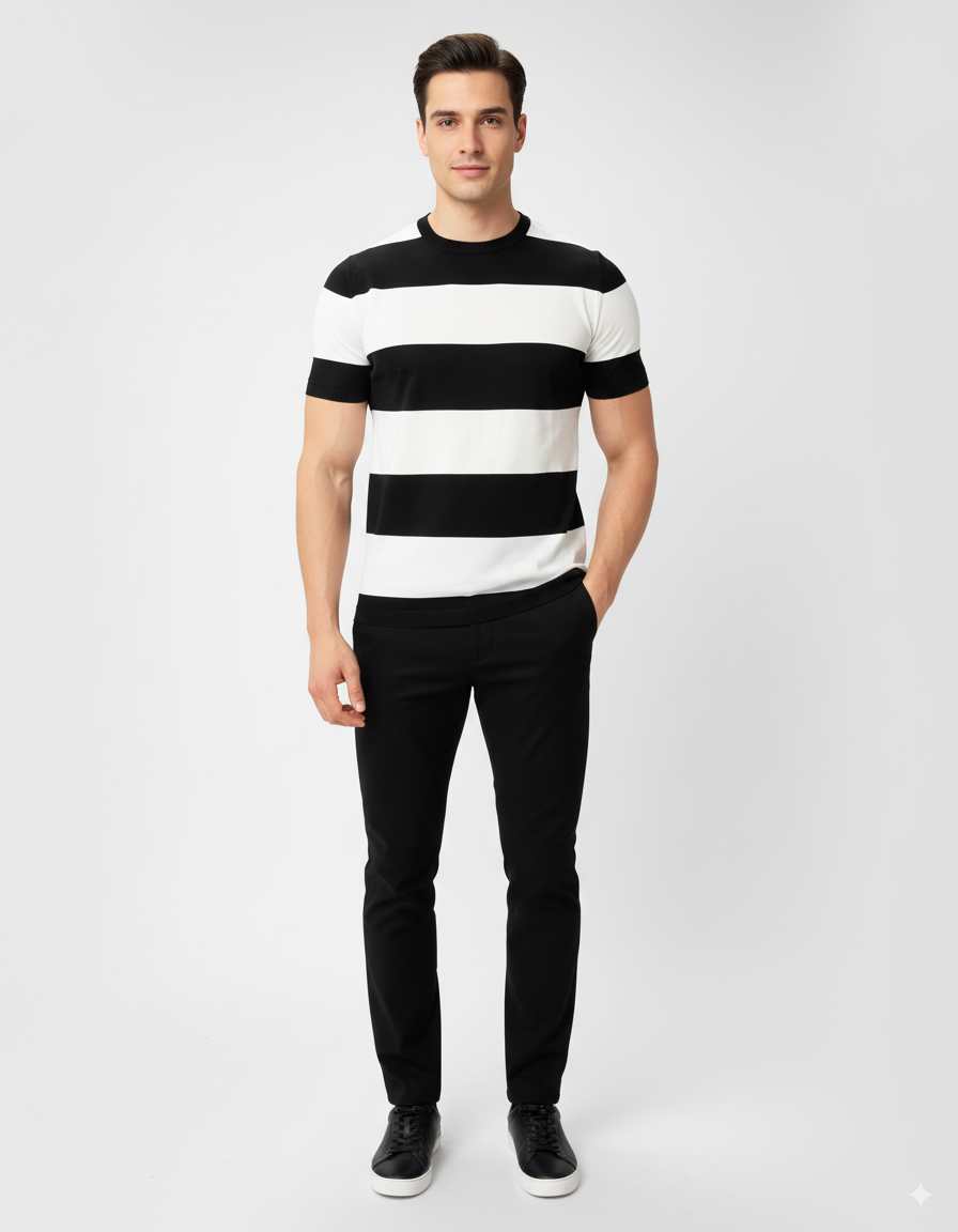 Gestreiftes Trikot - SchwarzWeiß