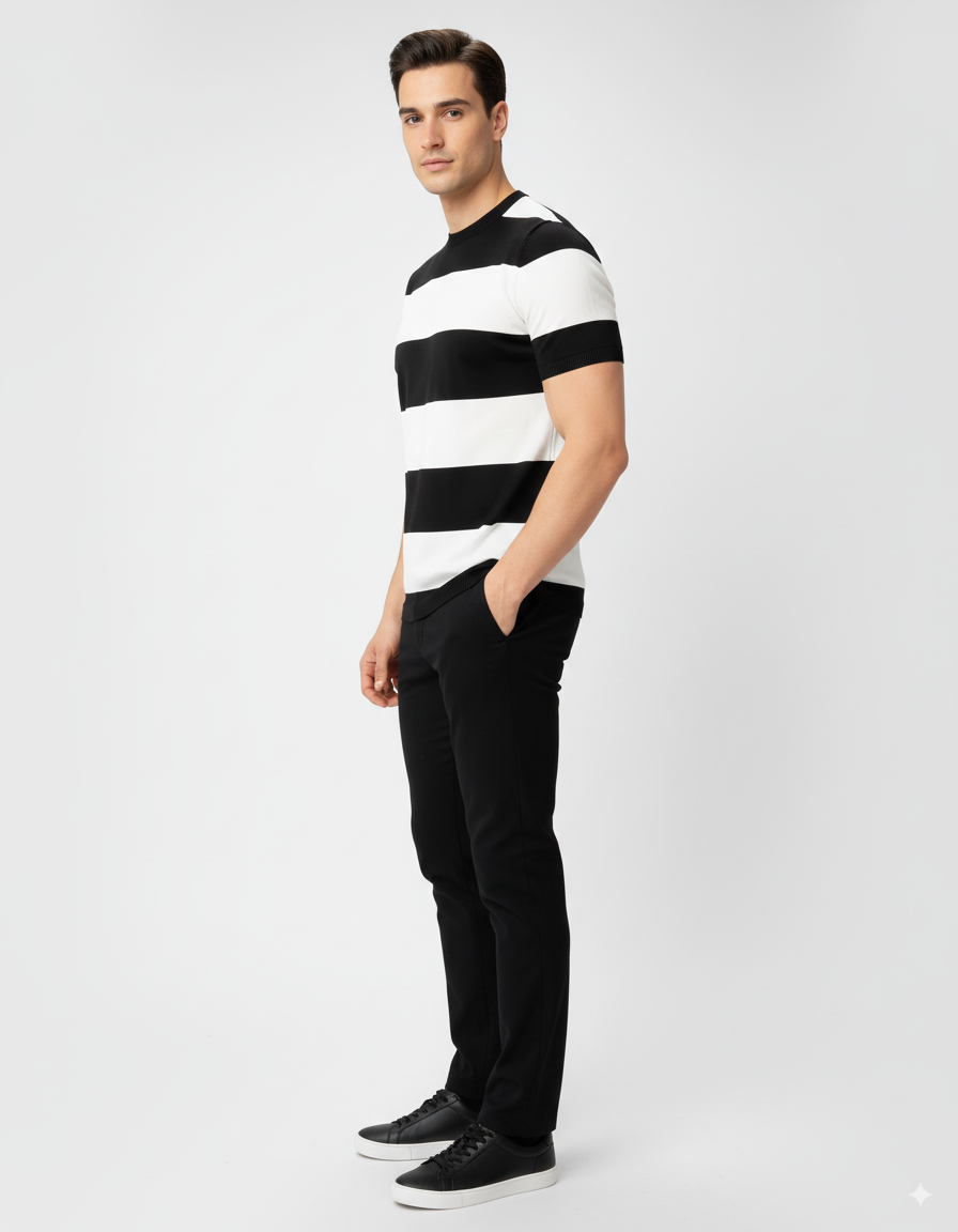 Gestreiftes Trikot - SchwarzWeiß