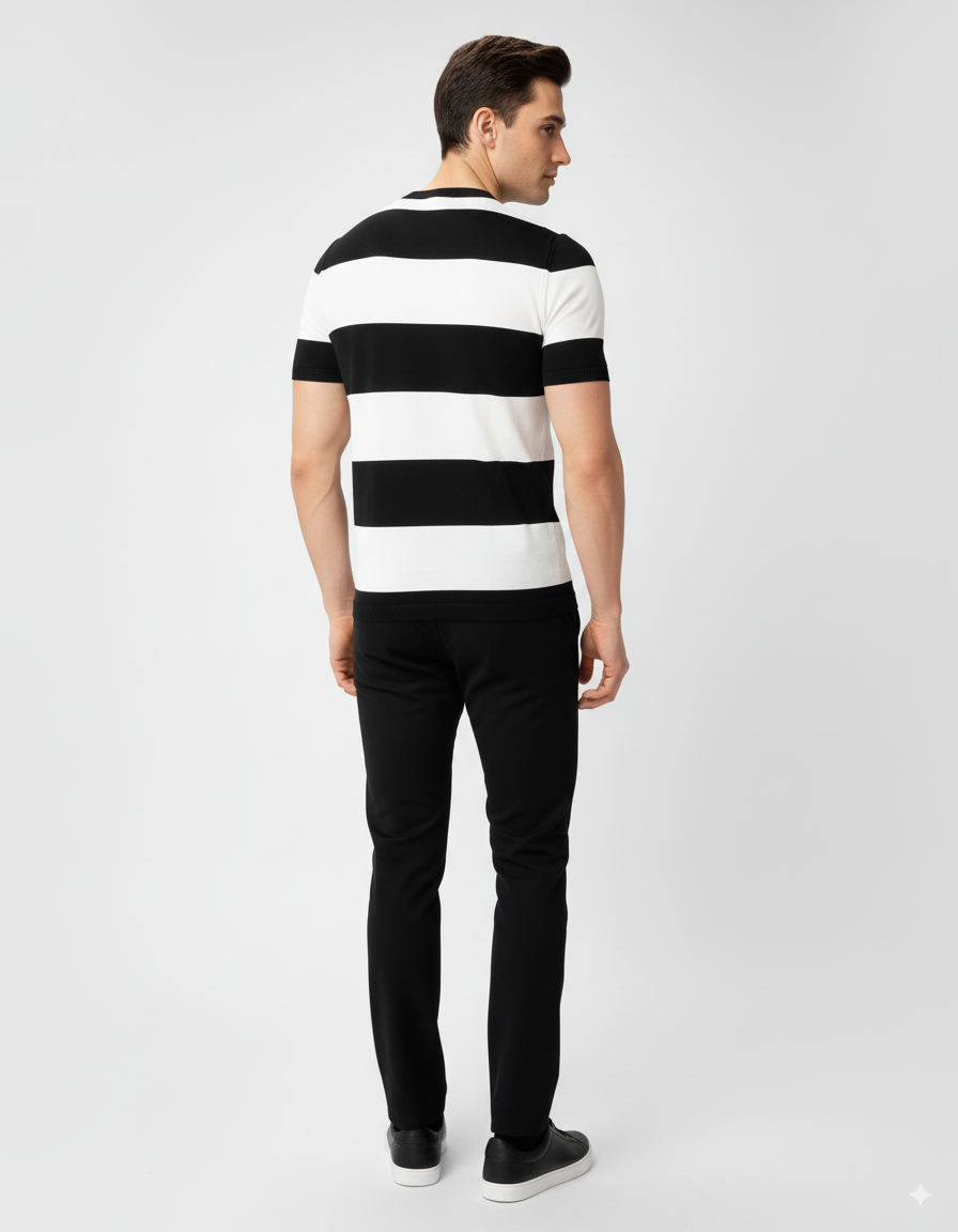 Gestreiftes Trikot - SchwarzWeiß
