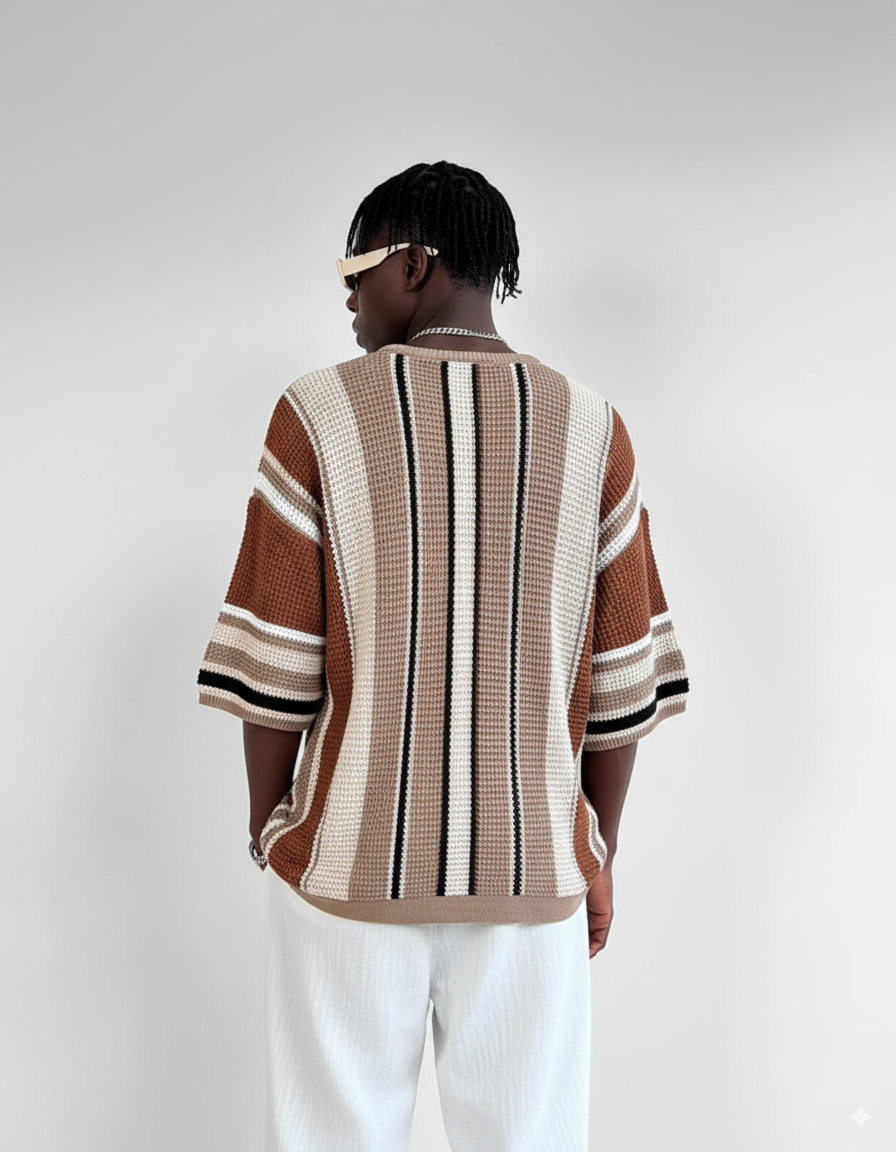 Gestricktes Oversize Shirt - Braun
