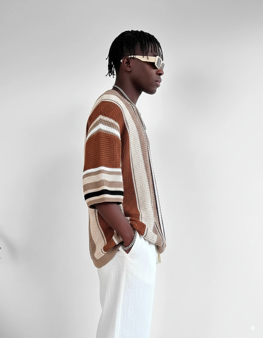 Gestricktes Oversize Shirt - Braun