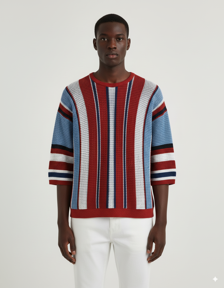 Gestricktes Oversize Shirt - Rot