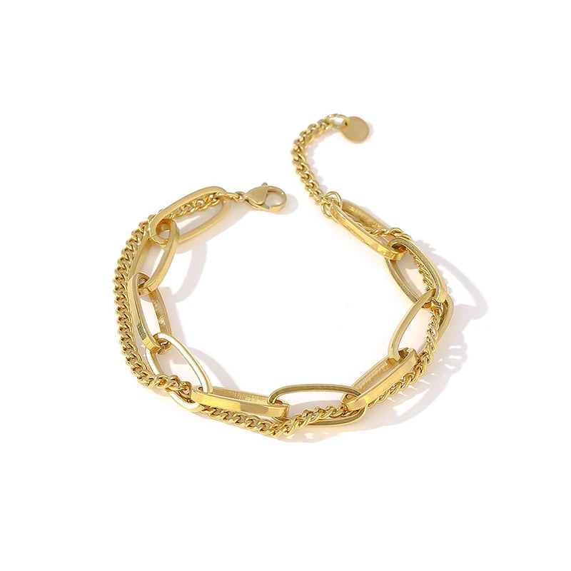 Double Armband - Gelbgold vergoldet