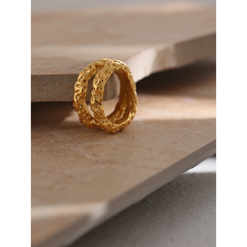Hammered Ring - 18K Gelbgold vergoldet