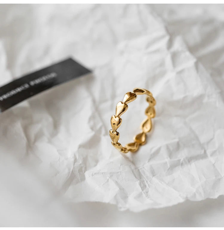 Herzförmiger Ring - 18K Gelbgold vergoldet