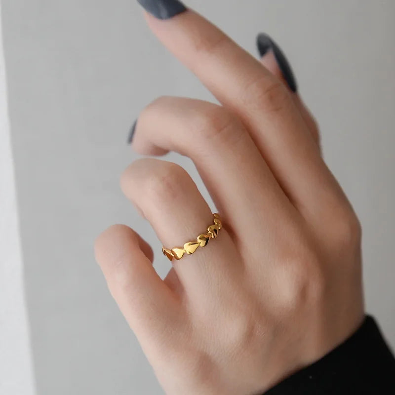 Herzförmiger Ring - 18K Gelbgold vergoldet