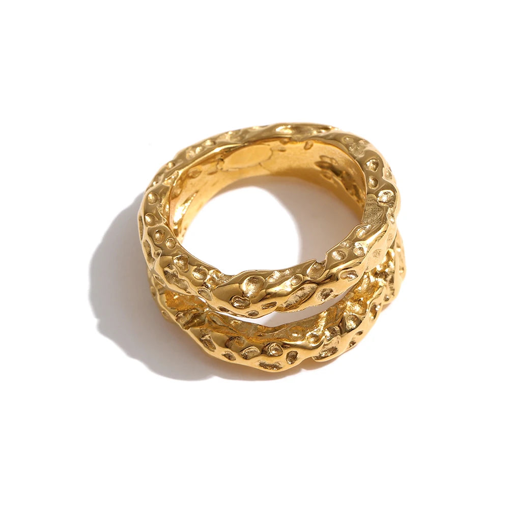 Hammered Ring - 18K Gelbgold vergoldet