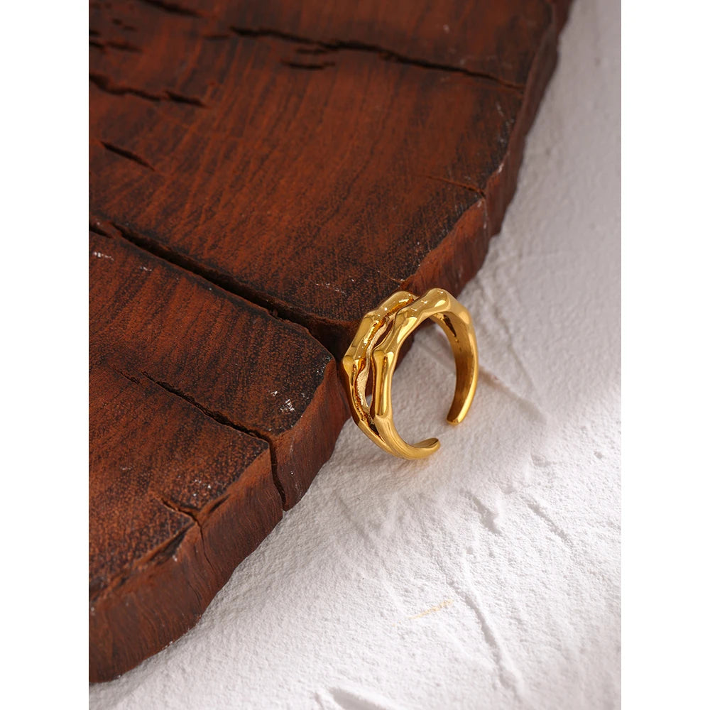Two Track Ring - Gelbgold vergoldet
