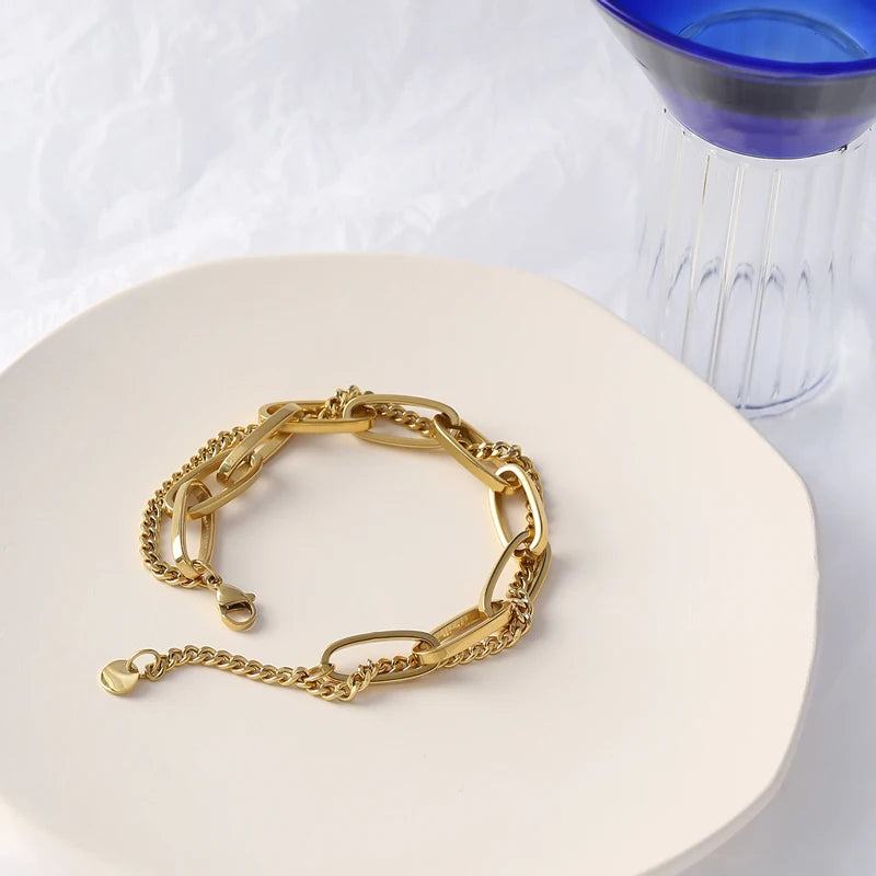 Double Armband - Gelbgold vergoldet