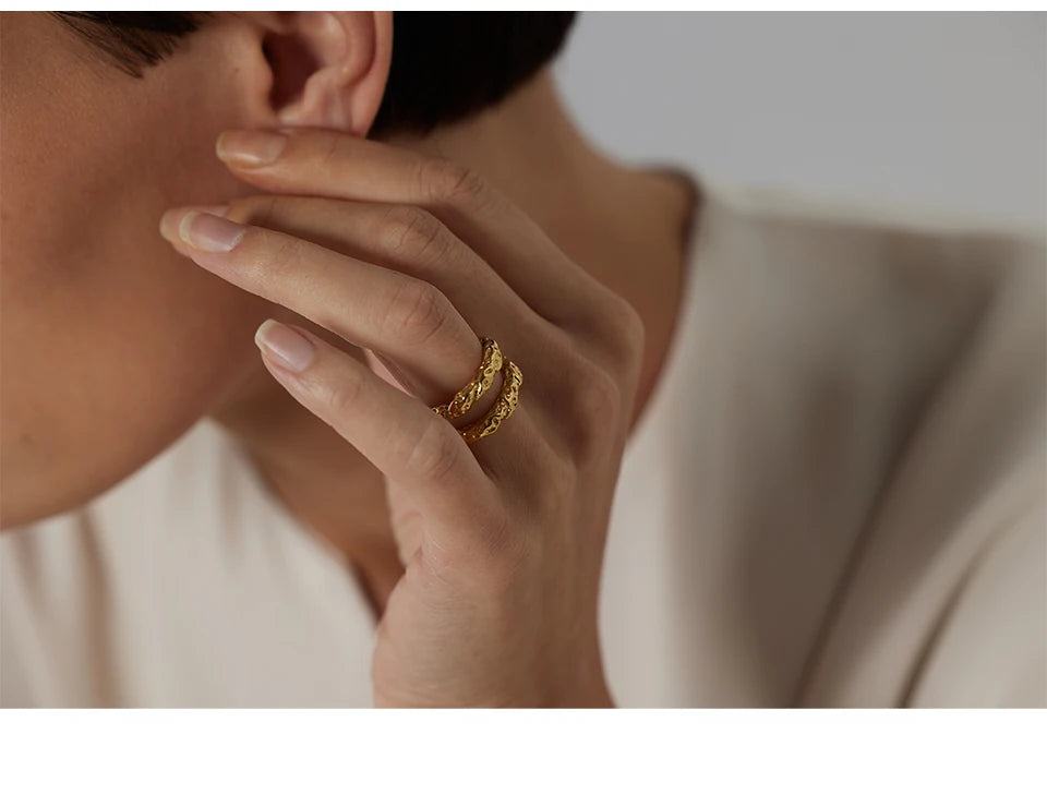 Hammered Ring - 18K Gelbgold vergoldet