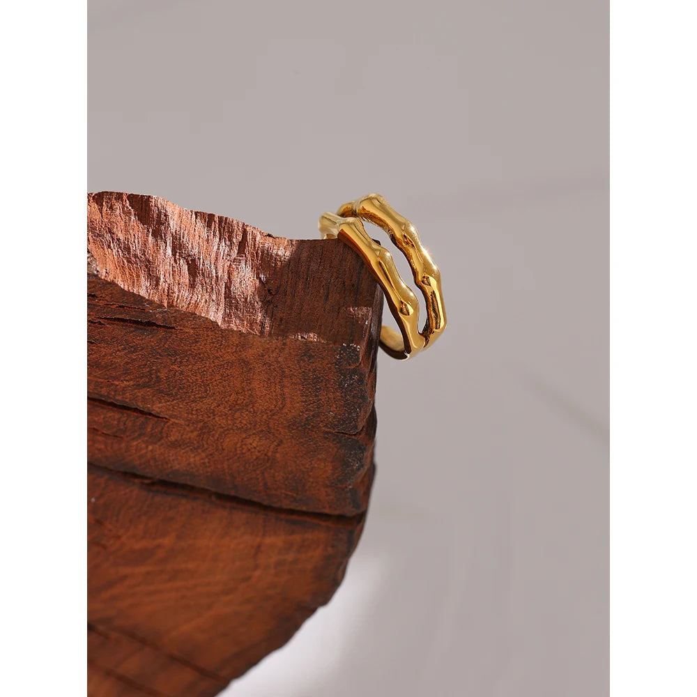 Two Track Ring - Gelbgold vergoldet