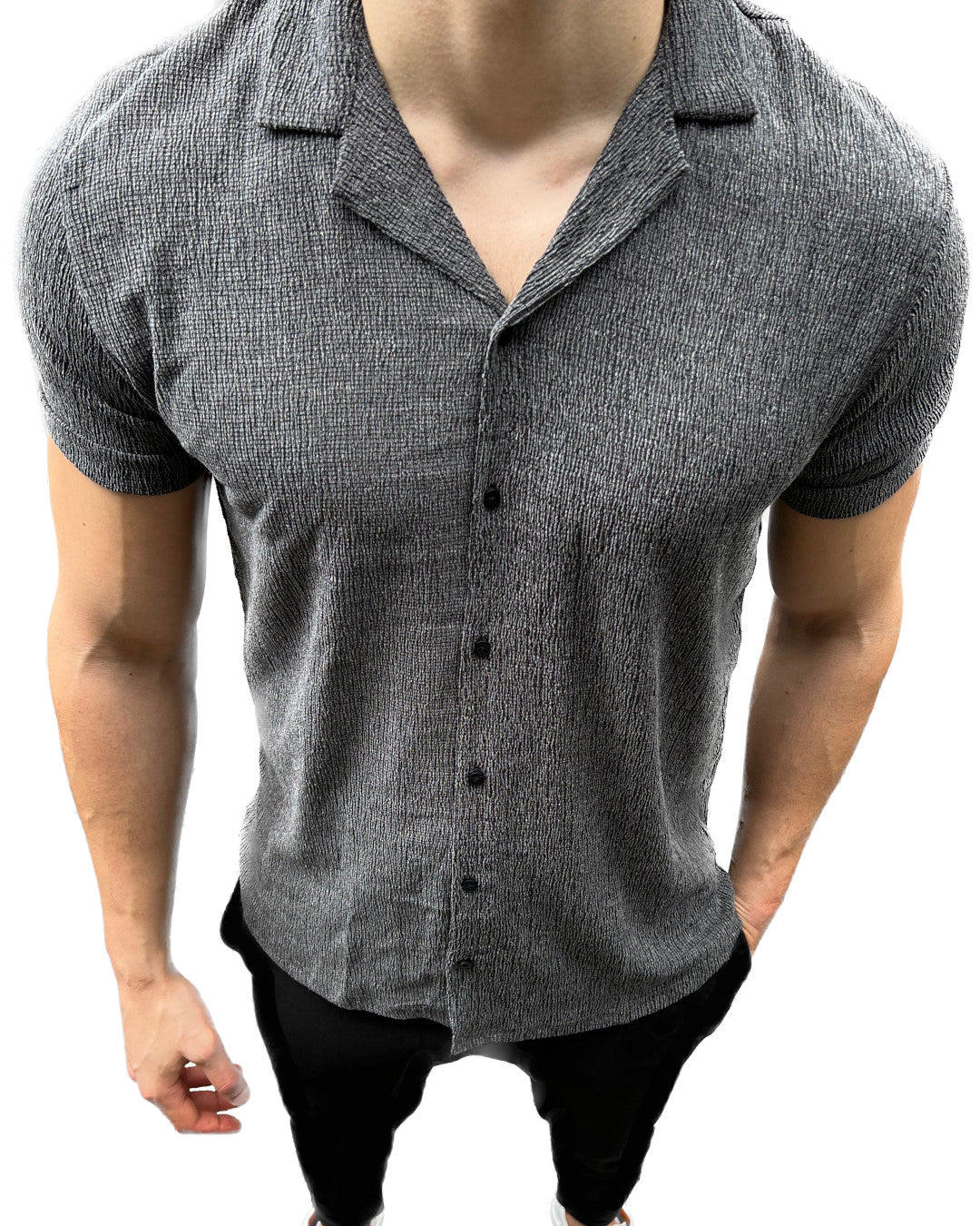 Relaxed-Fit-Hemd - Schwarz-grau