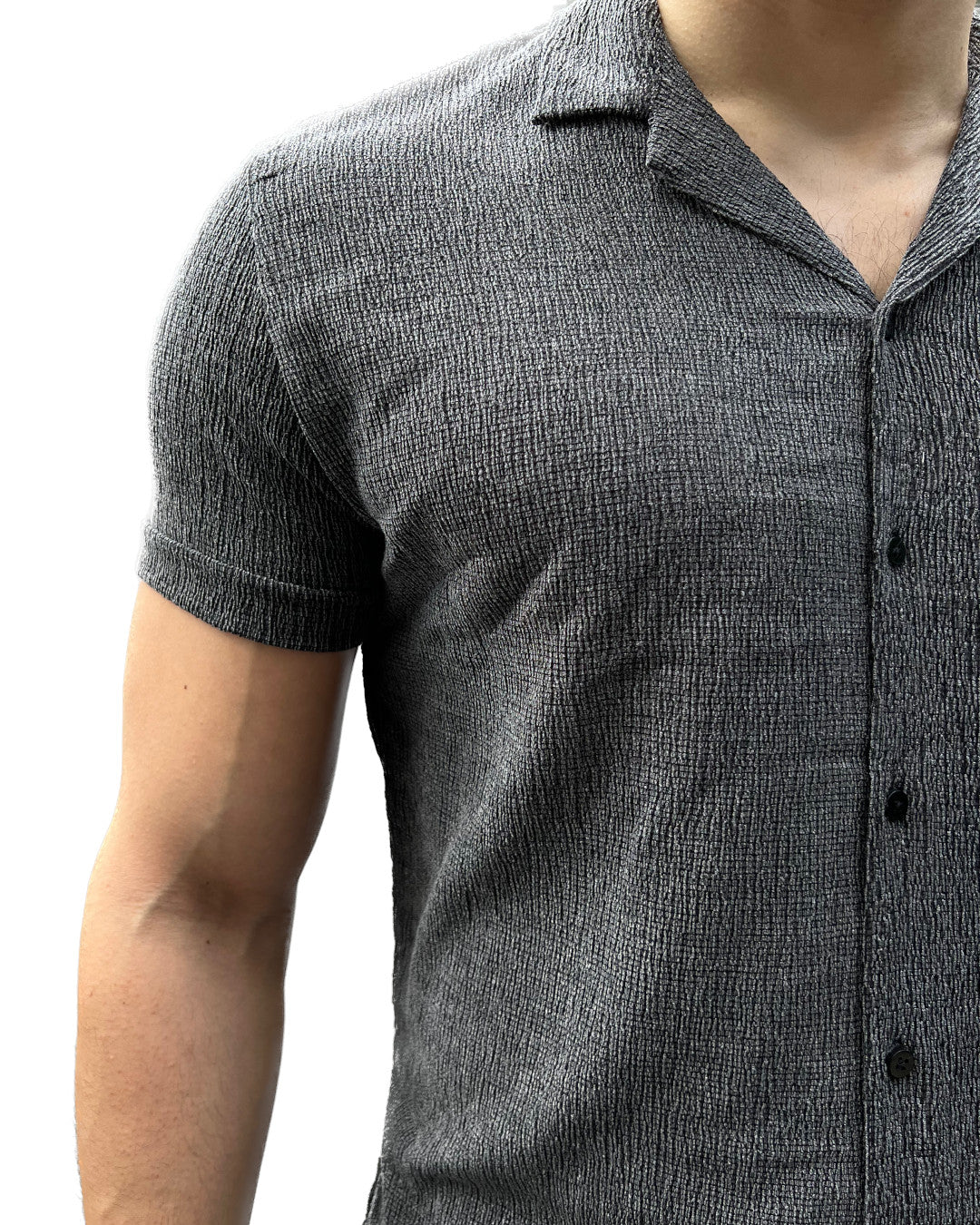 Relaxed-Fit-Hemd - Schwarz-grau