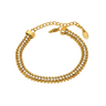 Bullet Armband mit weißen Diamanten für Damen - 18K Gelbgold vergoldet