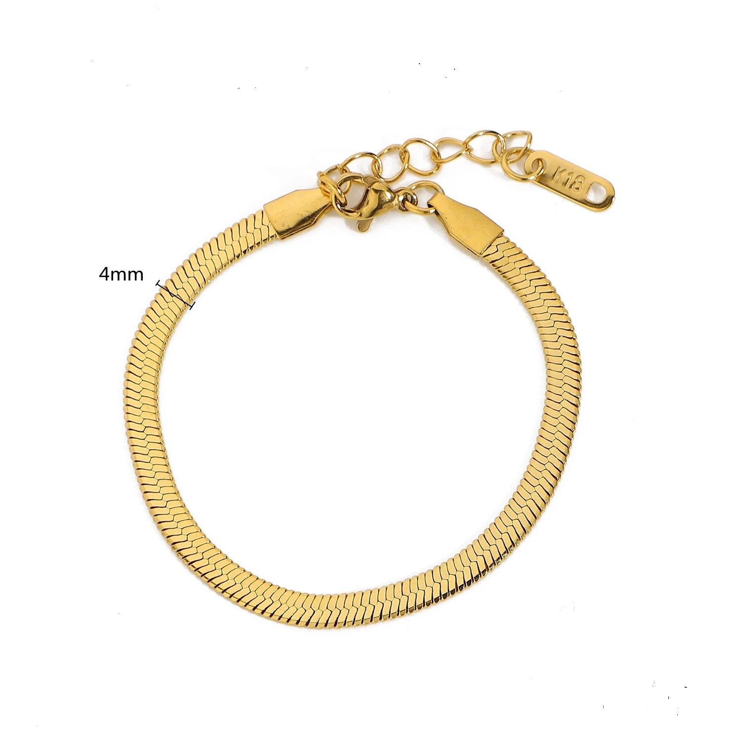 Sleek Armband 4mm- 18K Gelbgold vergoldet
