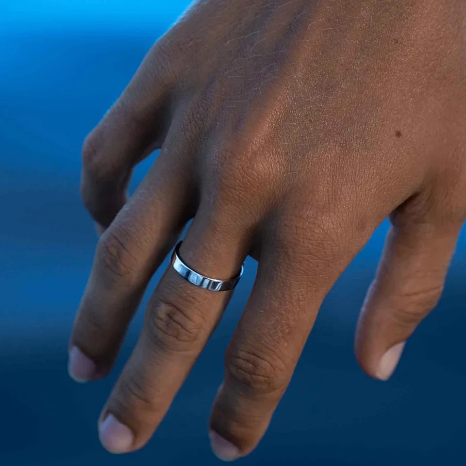 Minimal Ring poliert in Einheitsgröße - Silber