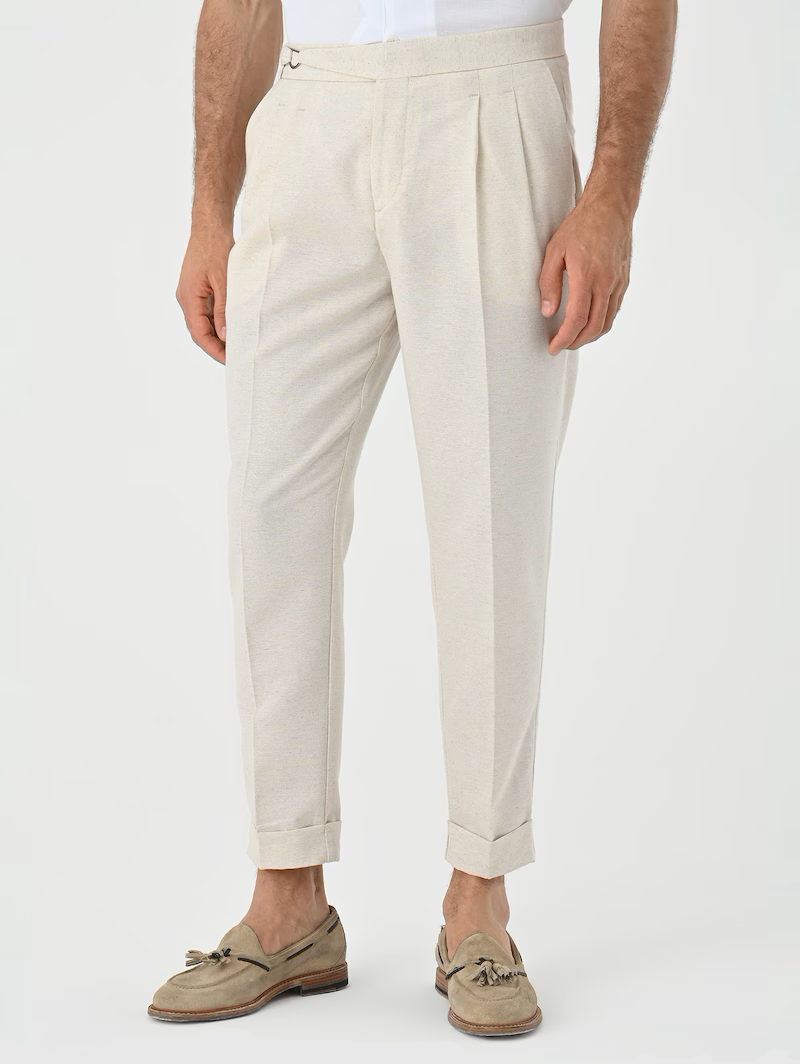 Antioch Bügelfaltenhose aus Leinenmix für Herren - Beige Asos