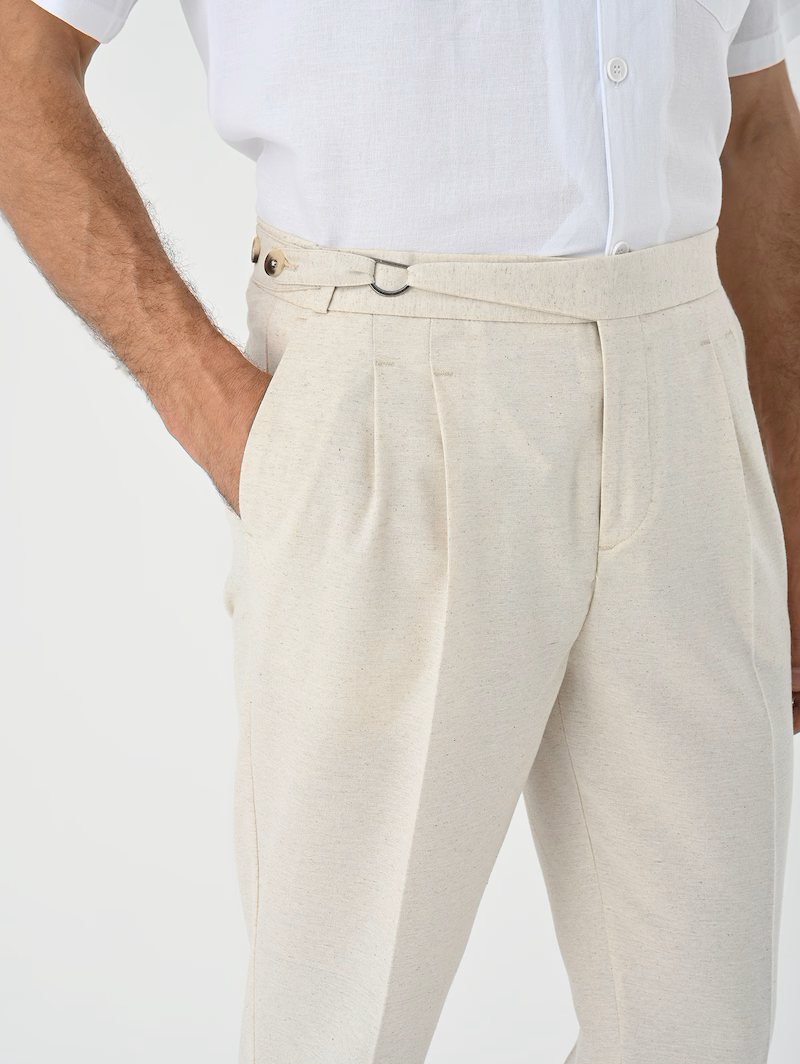 Antioch Bügelfaltenhose aus Leinenmix für Herren - Beige