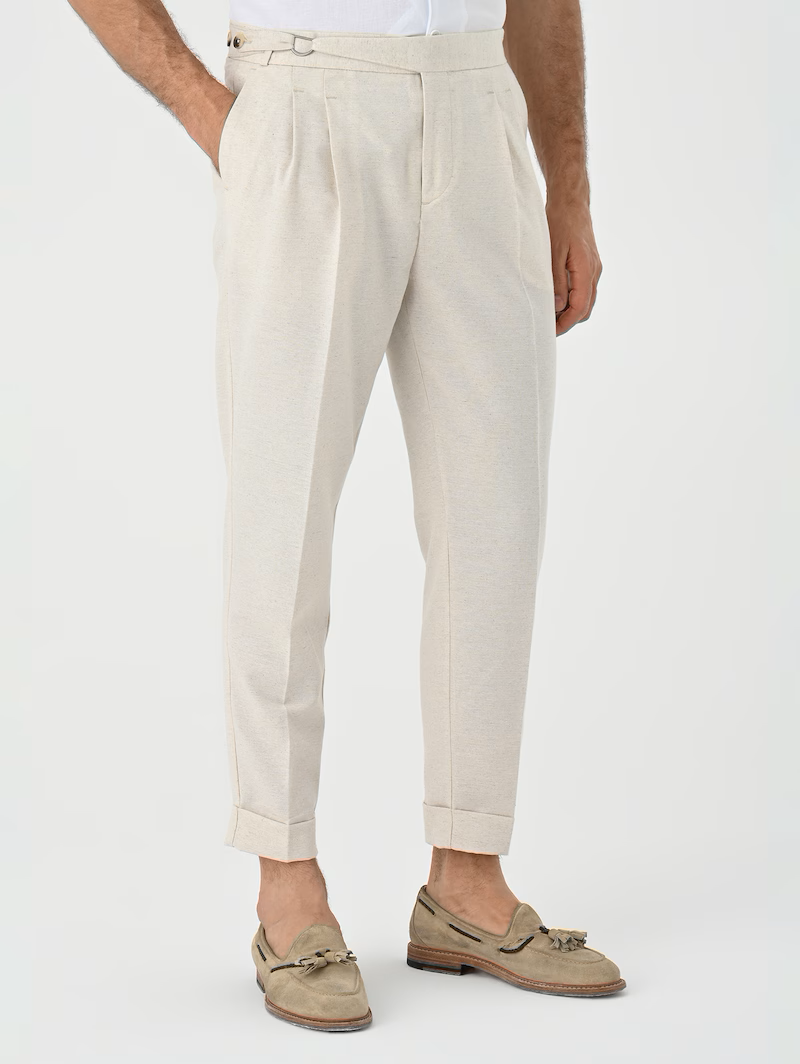 Antioch Bügelfaltenhose aus Leinenmix für Herren - Beige