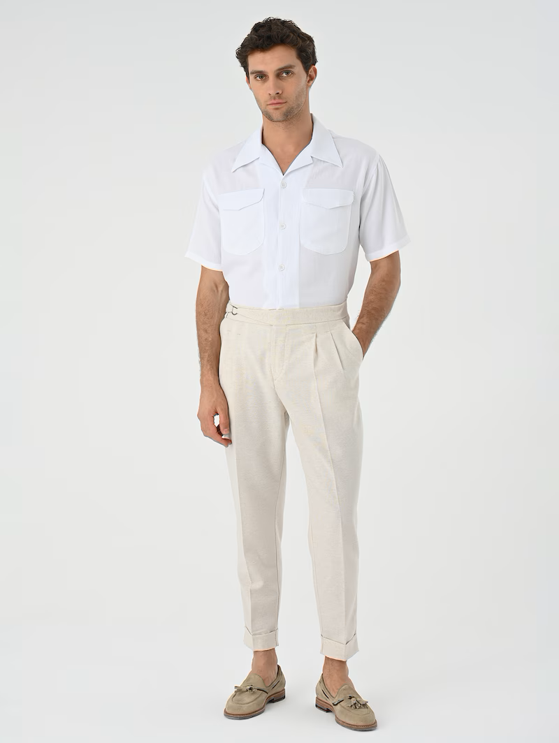 Antioch Bügelfaltenhose aus Leinenmix für Herren - Beige