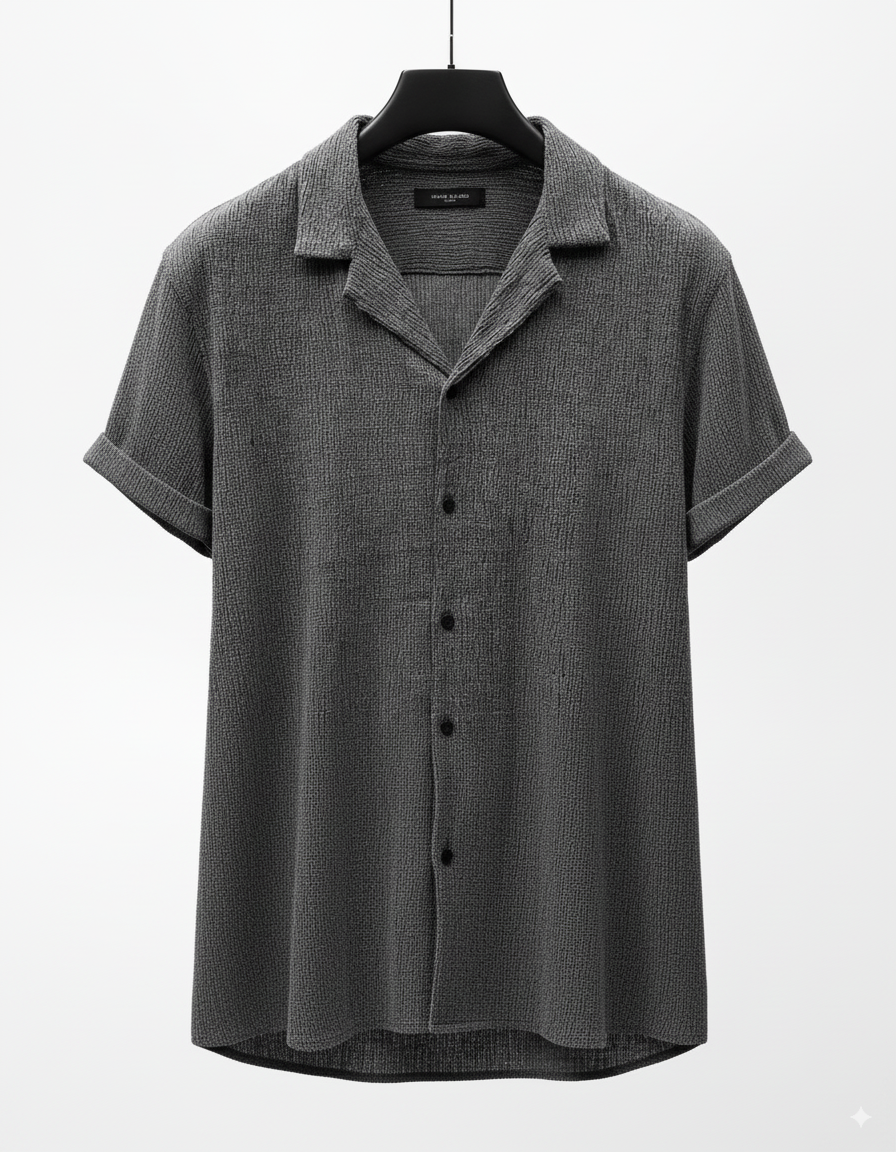 Relaxed-Fit-Hemd - Schwarz-grau