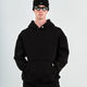Oversize Hoodie mit Knopfdetail - Schwarz