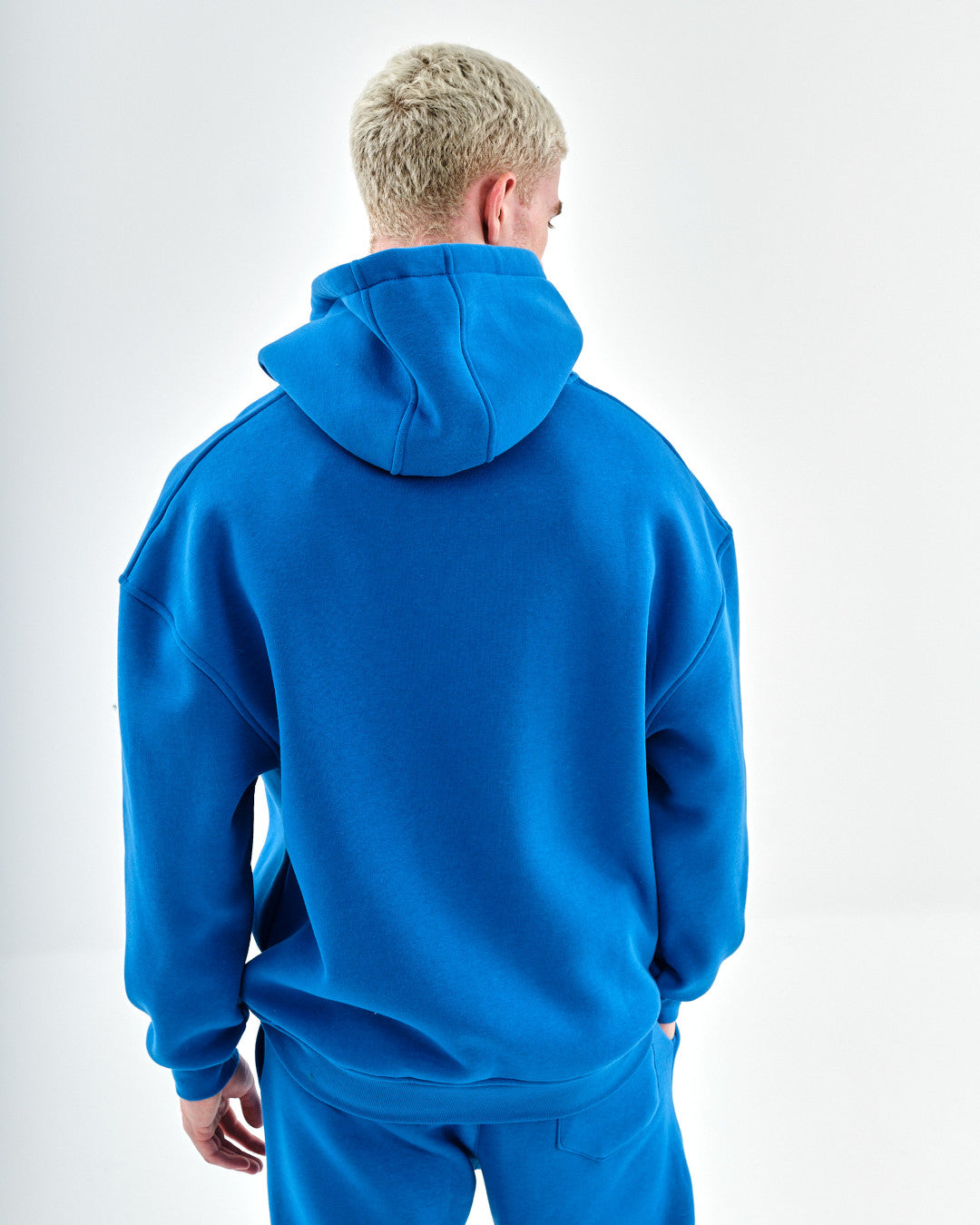 Oversize Hoodie mit Knopfdetail - Blau
