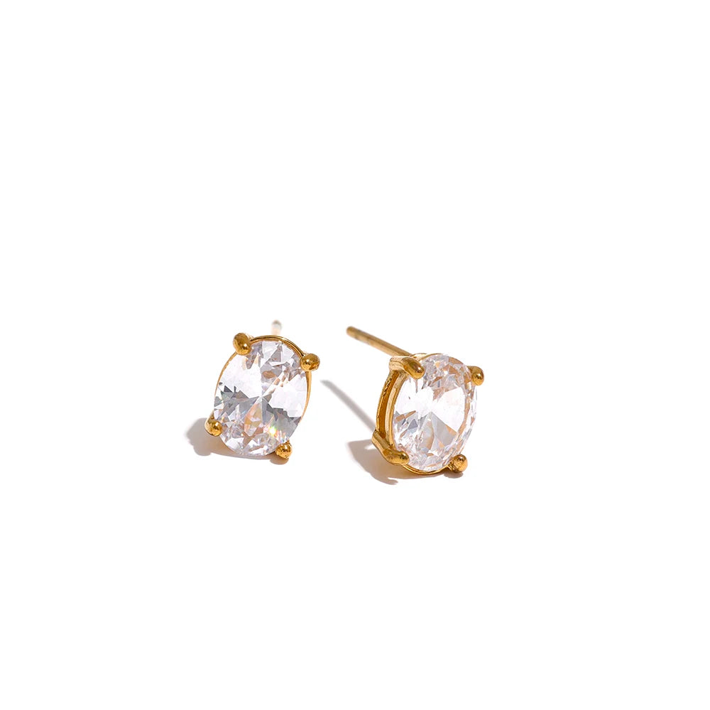 Ohrring mit weißem Diamant - 18K vergoldet