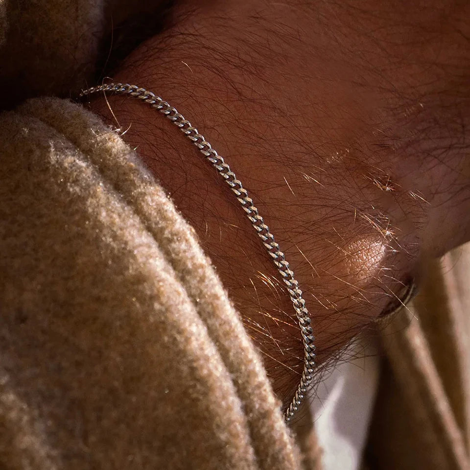 Panzerkette-Armband - Silber