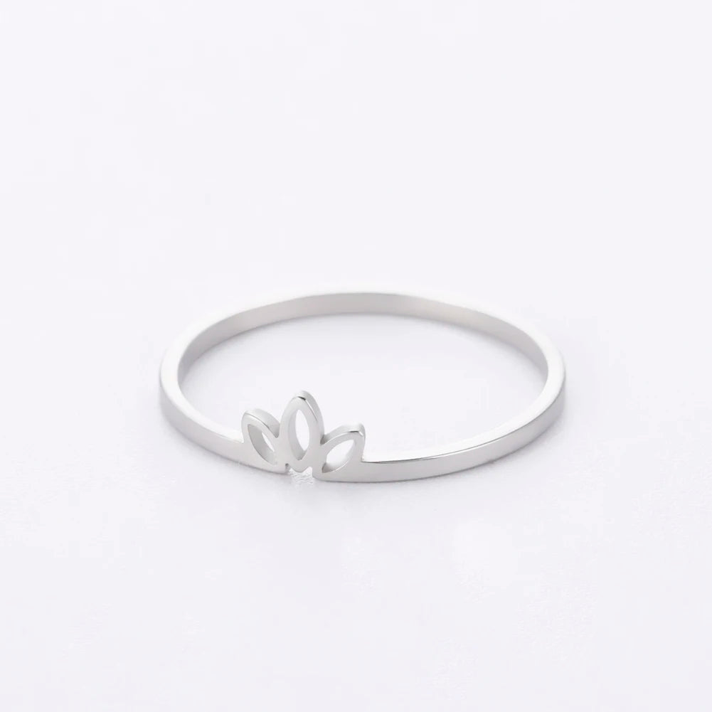 Lotus Ring - Weißgold vergoldet