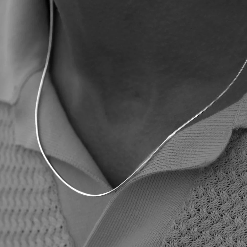 Minimalistisch achteckige Halskette - Silber