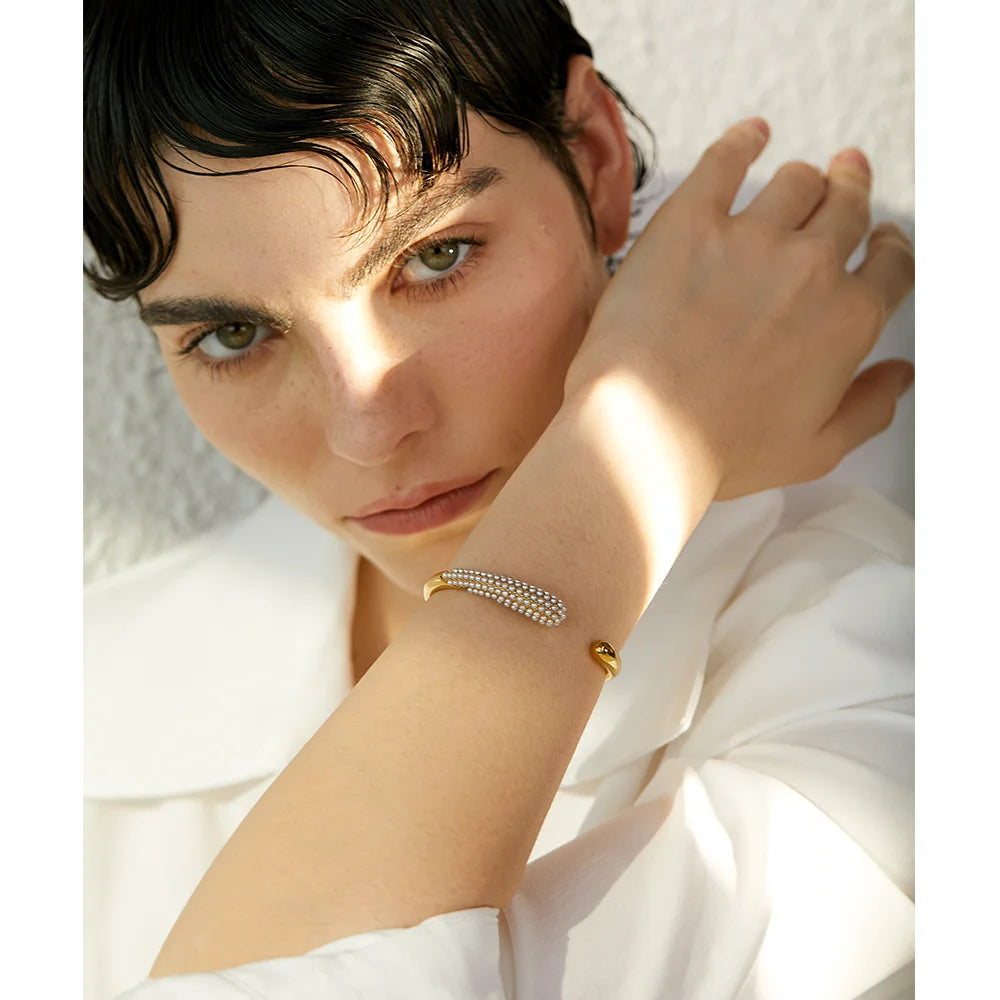 Perlen Armband - 18K Gelbgold vergoldet