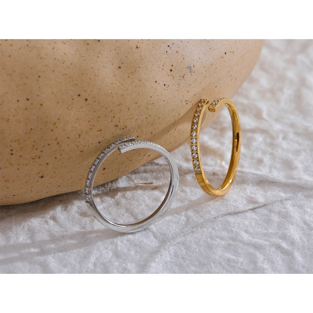 Spiral Ring Estella verstellbar - Weißgold vergoldet