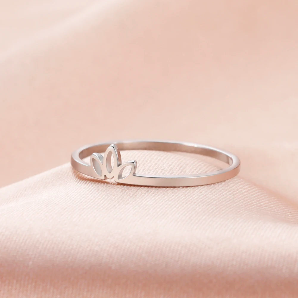 Lotus Ring - Weißgold vergoldet