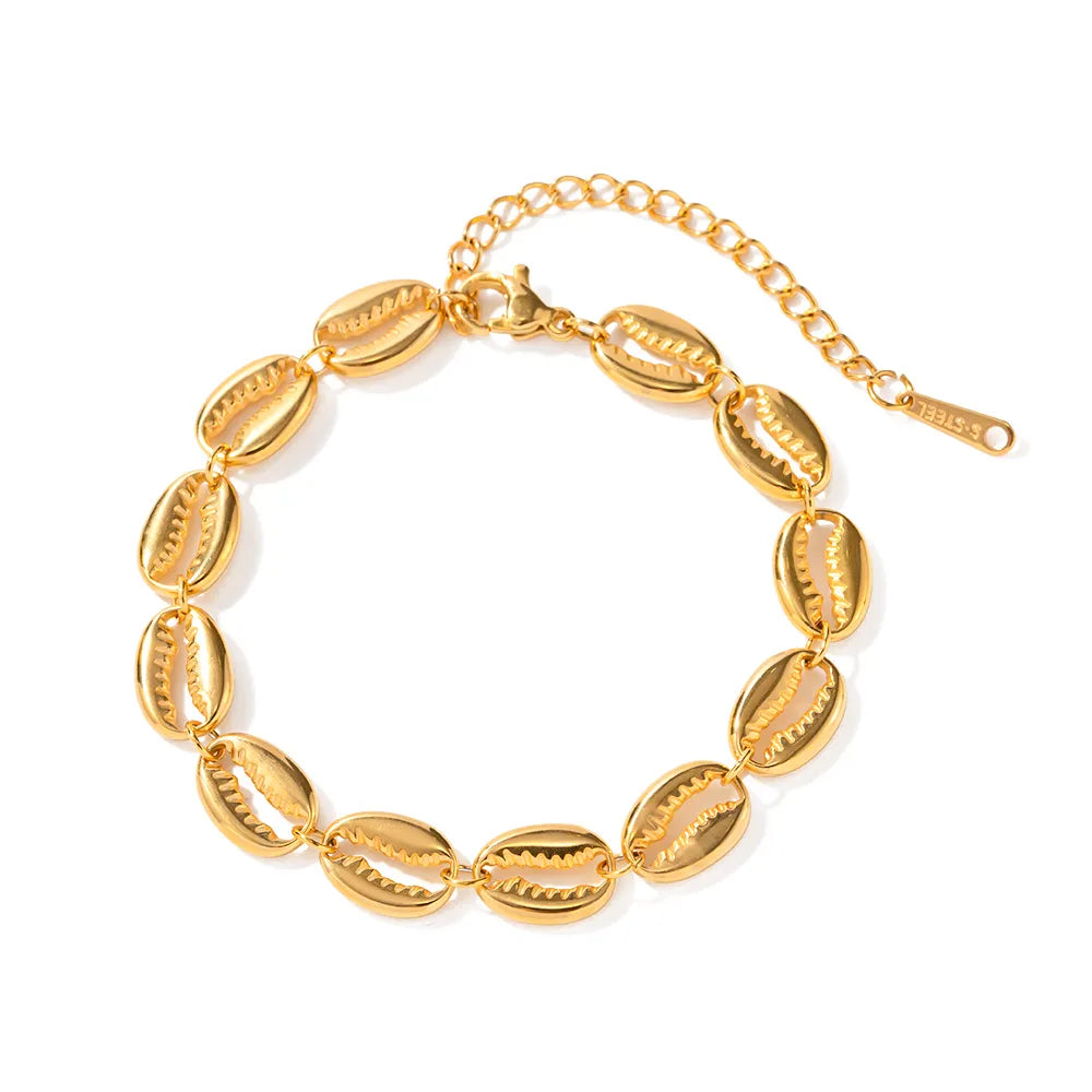 Muschel Armband - 18K Gelbgold vergoldet