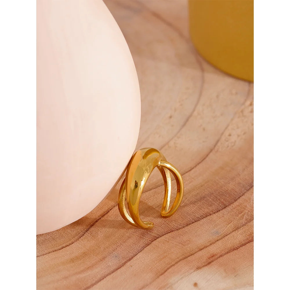 Overlap Ring - 18K vergoldet