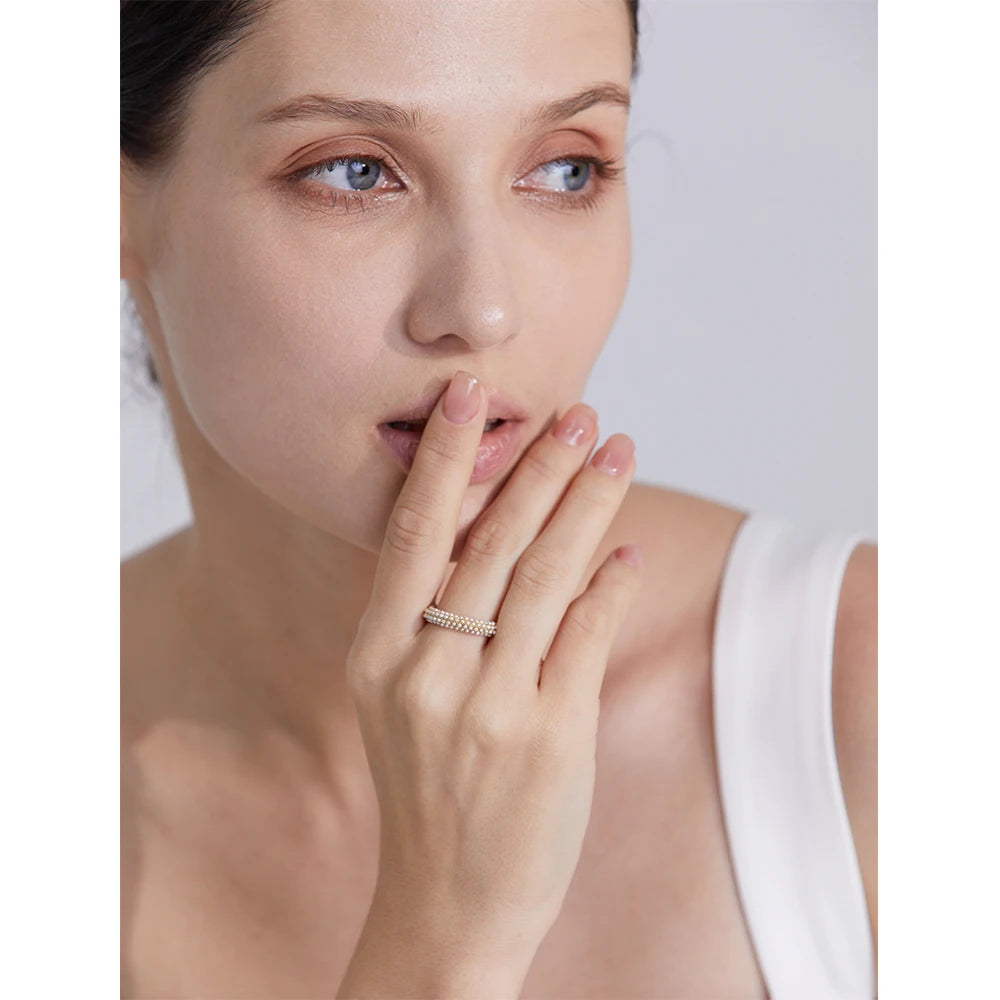 Perlen Ring - 18K vergoldet