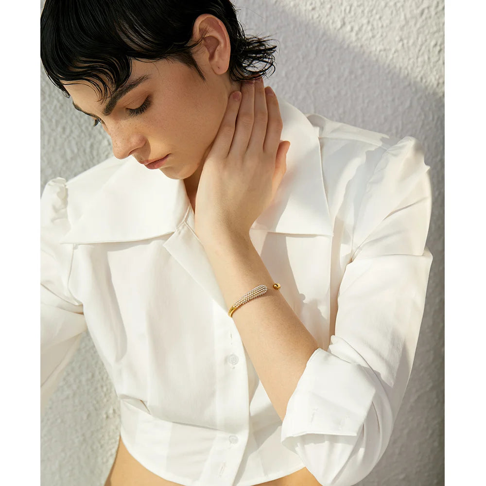 Perlen Armband - 18K Gelbgold vergoldet