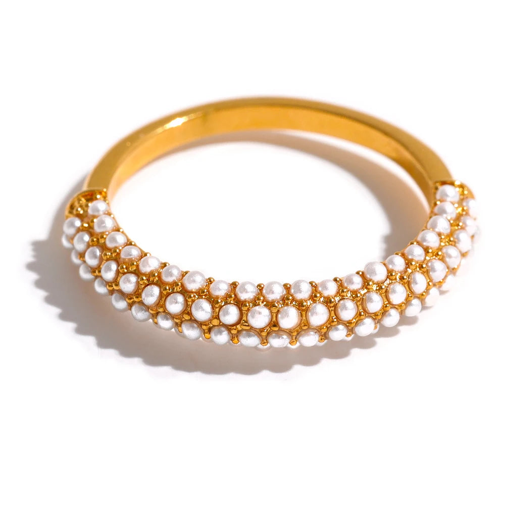 Perlen Ring - 18K vergoldet
