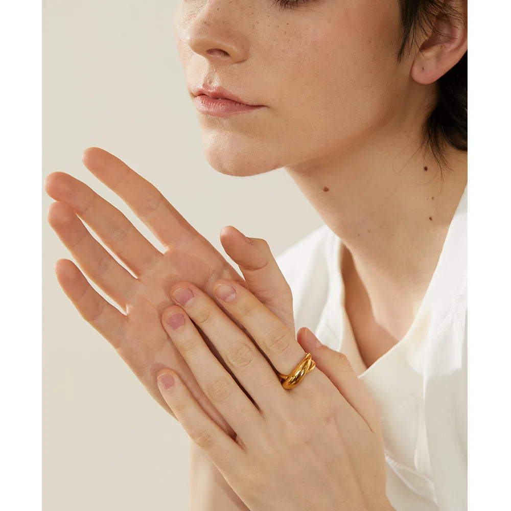Overlap Ring - 18K vergoldet