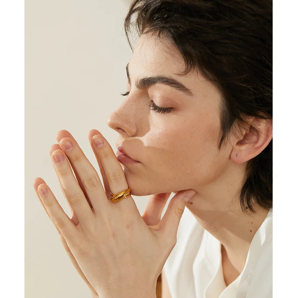 Overlap Ring - 18K vergoldet
