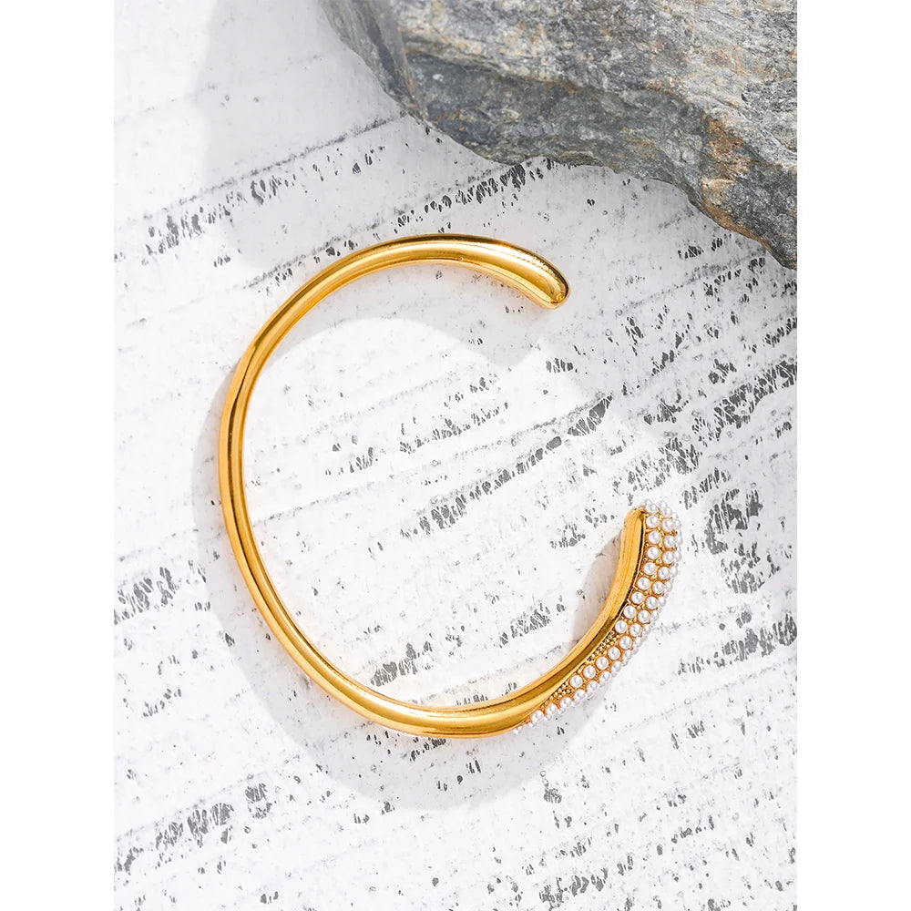 Perlen Armband - 18K Gelbgold vergoldet