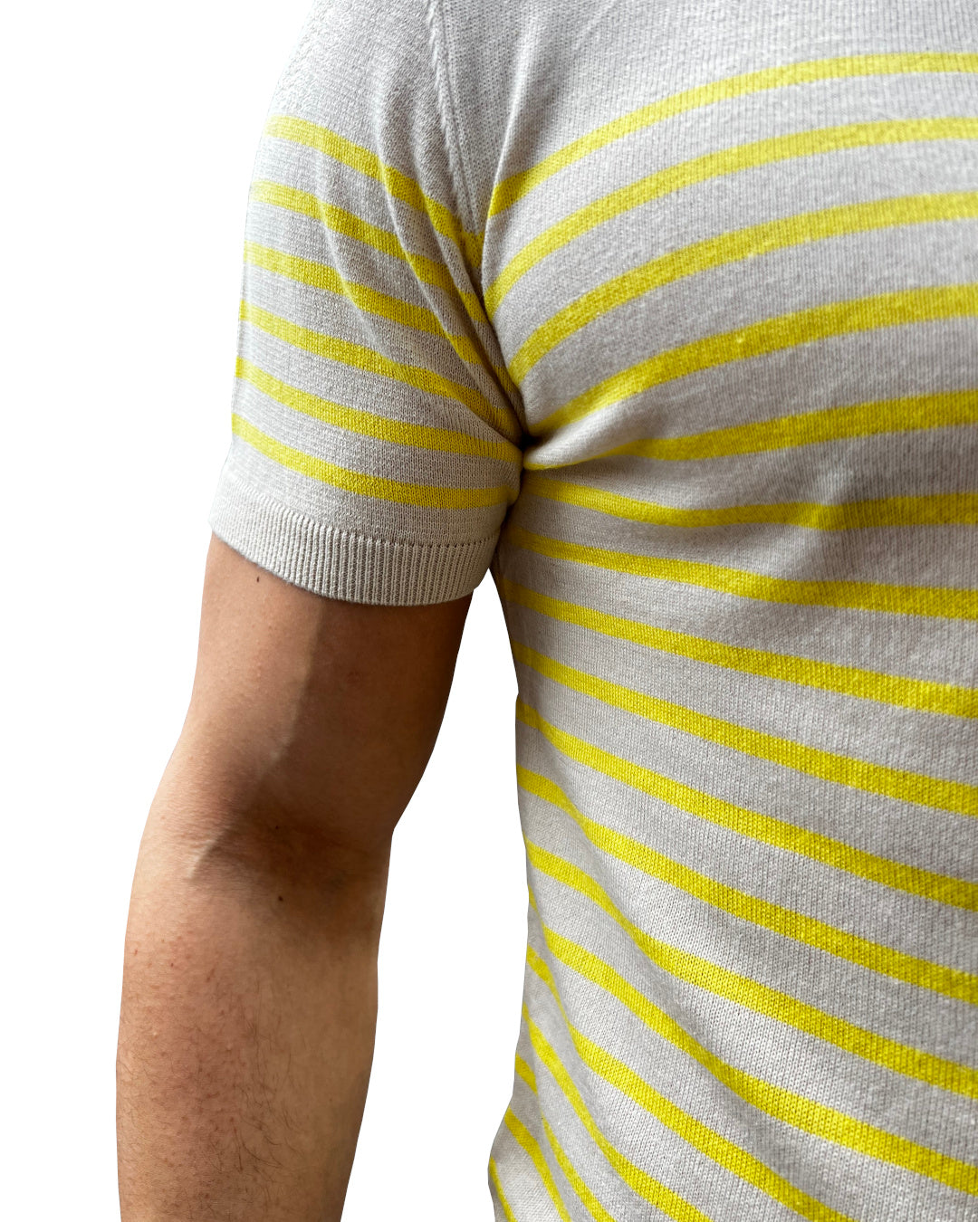 Gestreiftes T-Shirt - Creme/Gelb