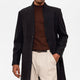 Mantel mit Richterkragen Regular-Fit - Schwarz