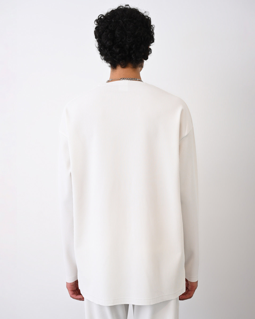 Langarmshirt mit Tasche - Weiß